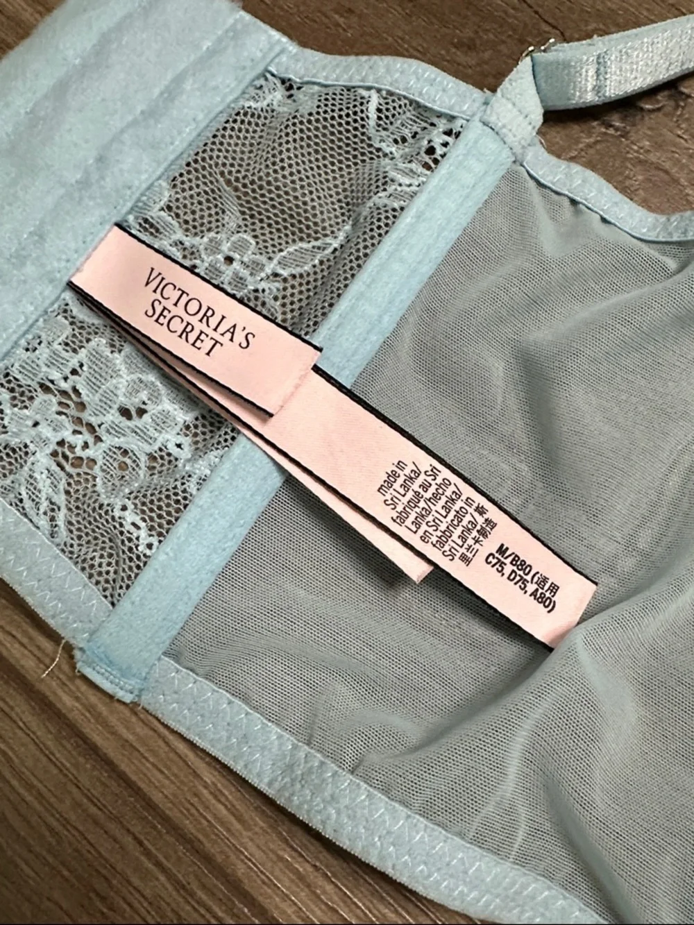 Victoria's Secret Dream Angels Unlined Lace Corset Bra Blue‎ Lemon Size Medium